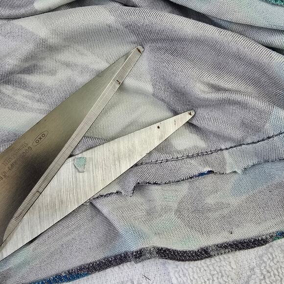 Silk One Shoulder Upcycled Halter Top US6 Needs Hem Repair - Picture 10 of 16